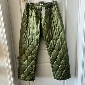 Topshop Khaki Quilted Puffer Pants